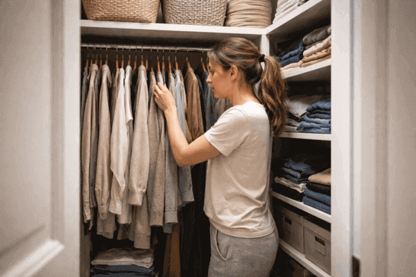 O erro de manter roupas pouco usadas ocupando o espaço principal do guarda-roupa