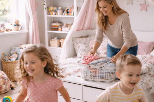 Por que a rotina com criança dificulta a organização do guarda-roupa em apartamentos pequenos